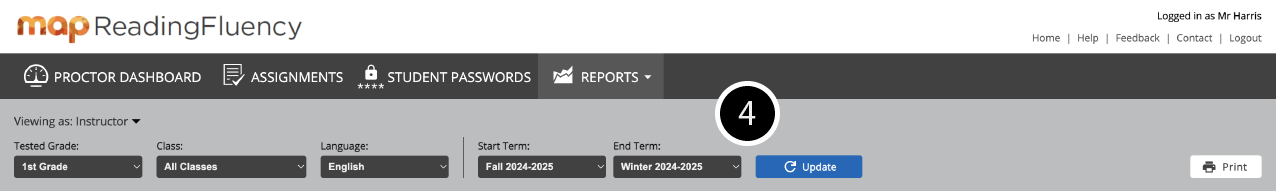 Set term details for the Term Comparison report. 